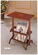 Cherry Finish Parquet Tea Table w/ Magazine Rack