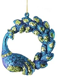 Divine Regal Peacock With Deluxe Curved Tail Christmas Ornament