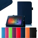 FINTIE (Navy) Slim Fit Folio Stand Leather Case Cover for Google Asus Nexus 7 Inch Android Tablet -9 Color Options