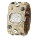 GP Designs Women's Rhinestone-accented Studded Leather Snap Watch