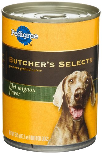 Pedigree Butcher's Selects Premium Ground Entree Filet Mignon Flavor Food for Dogs, 13.2-Ounce Cans (Pack of 24)