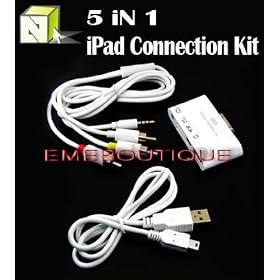 5 en 1 SD Carte Lecteur USB Cam�ra Connection Kit + AV out pour iPad / iPad 2