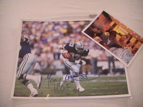 TONY DORSETT SIGNED AUTOGRAPHED 8/10 PHOTO DALLAS COWBOYS COA + HOLOGRAM