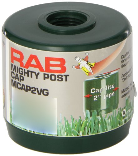 RAB LightingMCAP2VG Mighty Post Cap for 2" Pipe, 2-3/8" OD x 2-3/4" Height, Verde Green, Multicolor