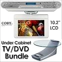 Coby KTFDVD1093 10.2-Inch Under-The-Cabinet LCD TV with Built-in DVD/CD Player and AM/FM Radio Bundle with Soehnle 65055 Digital Kitchen Scale Silver