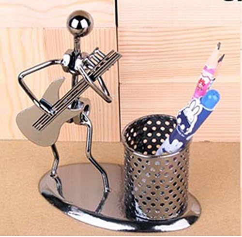 Newlife528 Band Iron Brush Pot Metal Crafts/ Pencil Holder with Lovely music iron man -C74