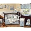 Brown and Blue Argyle Baby Bedding 9pc Crib Set
