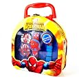 Spiderman Kids` Red and Blue Digital Watch with Interchangeable Strap and Tops Gift Set#SPM280T