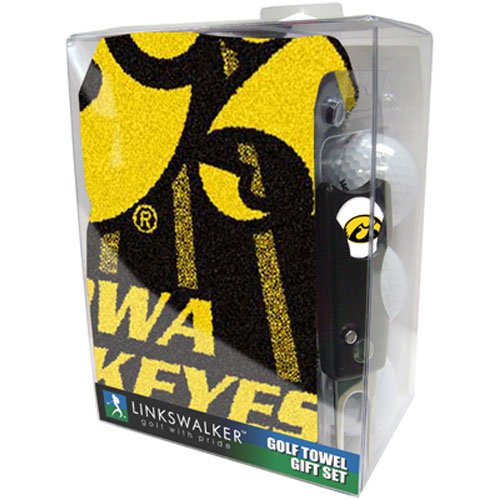 Iowa Hawkeyes Ncaa Jacquard Golf Towel Gift Pack W/ Balls Repair Tool Marker