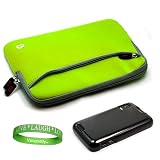 Classy Pinstripe Motorola Atrix 4g Hard Two Piece Snap On Case Cover + Protective Green Att Laptop Dock Sleeve + Vangoddy Live * Laugh * Love Wrist...