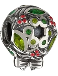 Authentic Chamilia Silver CZ Holiday Wreath Charm - Retired
