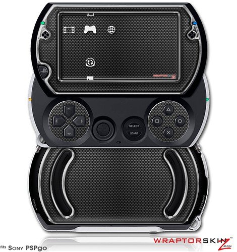 PSPgo Skin and Screen Protector Kit - Carbon Fiber and Chrome fits Sony PSP go
