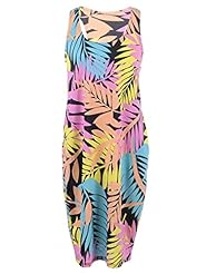 Sleeveless Tropical Print  Dress