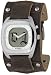 Fossil JR8712 Gents Brown Leather Cuff Watch with Animated Analog Dial