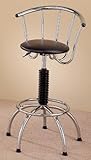 IMAGE OF Douglas Silver Black Gas Lift Bar Stool (Set of 2)