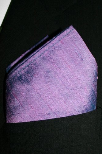 Lilac Dupioni Silk Pocket Square