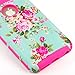 iPhone 6 Case, Vogue shop Peony Design Hybrid High Impact Heavy Duty Dual Layer Hard PC Outer Shell with Soft Rubber Inner Armor Defender Case Cover for Apple iPhone 6 4.7 Inch (peony Rose)