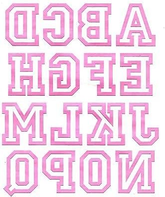 LETTERS -Iron On 2"Jersey Letters, Pink, Open Style (31 Pieces)/Iron-On Letters