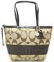 Coach Signature Stripe Shopper Bag Purer Tote 13548 Khaki Brown