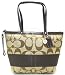 Coach Signature Stripe Shopper Bag Purer Tote 13548 Khaki Brown