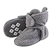Little Treasure Baby Cozy Fleece Booties with Non Skid Bottom, Heather Gray, 18-24 Months