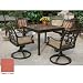 Darlee Flamingo 41 Inch Square Granite Cast Aluminum Dining Set With Cushions