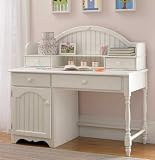 Desk and Hutch Cottage Style in Off White Finish