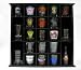 Shot Glass Bar Cabinet Case Black Wood Finish Wall Mount