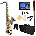 Mendini by Cecilio MTS-BNG+92D Black Nickel Plated and Gold Keys B Flat Tenor Saxophone with Tuner, Case, Mouthpiece, 10 Reeds and More