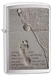 UPC 041689281809 product image for Zippo Footprints Brushed Chrome Pocket Lighter | upcitemdb.com