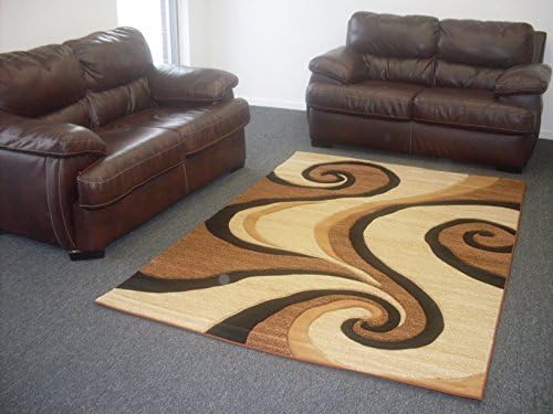 Premium 327 Hand Carved Area Rug Carpet Contemporary Modern Abstract (8X11, Beige)