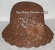 Crocheted Toyo Bucket Hat, Chocolate