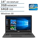 2016 Newest Acer Aspire One Cloudbook 14-inch Laptop, Intel Dual-Core Processor, 2GB RAM, 64GB SSD, Office 365 Personal 1-year subscription, 1TB OneDrive Cloud Storage, Bluetooth, HDMI, Windows 10