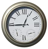 Parrot Bay Premium 24 Outdoor Atomic Clock,Thermometer, and Hydrometer