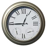 Parrot Bay Premium 24 Outdoor Atomic Clock,Thermometer, and Hydrometer by