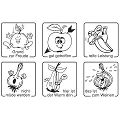 Elbi Lehrerstempel Set: Obst- und Gem�sestempel | Stempelset, Bildstempel, Holzstempel, Heftstempel