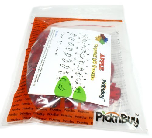 3D Crystal Apple Jigsaw Puzzle IQ Toy Model Decoration (Green)