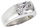 Sterling Silver 3.0 Carat Size Emerald Cut Cubic Zirconia Men's Solitaire Ring (Available in Sizes 8 to 13)