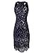 PrettyGuide Women 1920s Sequin Paisley Racer Back Tassels Hem Flapper Cocktail Dress Pure Black XL