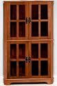 Single Storage Cabinet Corner Glass 36"w Dark Oak