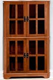 Craftsman 36"w Corner Cabinet With Glass Doors, GLASS 36"W, DARK OAK
