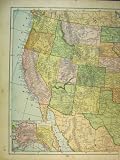 1901 MAP BRITISH COLUMBIA ALASKA ARIZONA AMERICA MEXICO