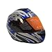 WLT White Blue Full Face DOT Motorcycle Helmet