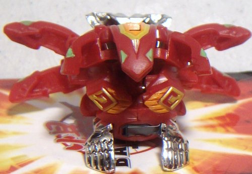 BAKUGAN BAKUTRIAD {PHOSPHOS 760G} PYRUS/CHROME WITH DNA CODE FOR ONLINE PLAY{LOOSE NO CARDS}