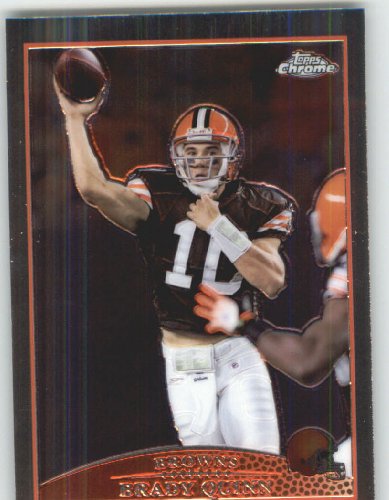 2009 Topps Chrome Football Card # 13 Brady Quinn Cleveland Browns Mint Condition - Shipped In Protective ScrewDown Display Case!