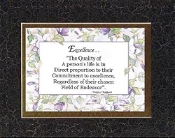 [Motivational Sayings] - Excellence. . . By Vincent J. Lombardi . . . 8 x 10 Inches Sayings set in Double Beveled Matting