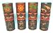 Set of 4 Wood Tiki Statues with Tropical Accent - Dolphin - Gecko - Sun - Sea Turtle