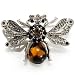 Art Deco Bumble-Bee Brooch (Silver Tone)
