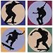 Skateboard Shadow Wall Decals Applique