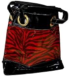 51fSeDmGD3L. SL160  Large Black Red Vicky Zebra Print Faux Leather Satchel Bag Hand Shoulder Bag Animal Purse Tote